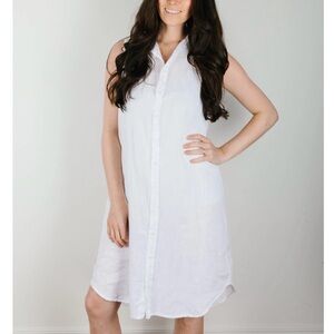 Cp shades white linen shirt dress